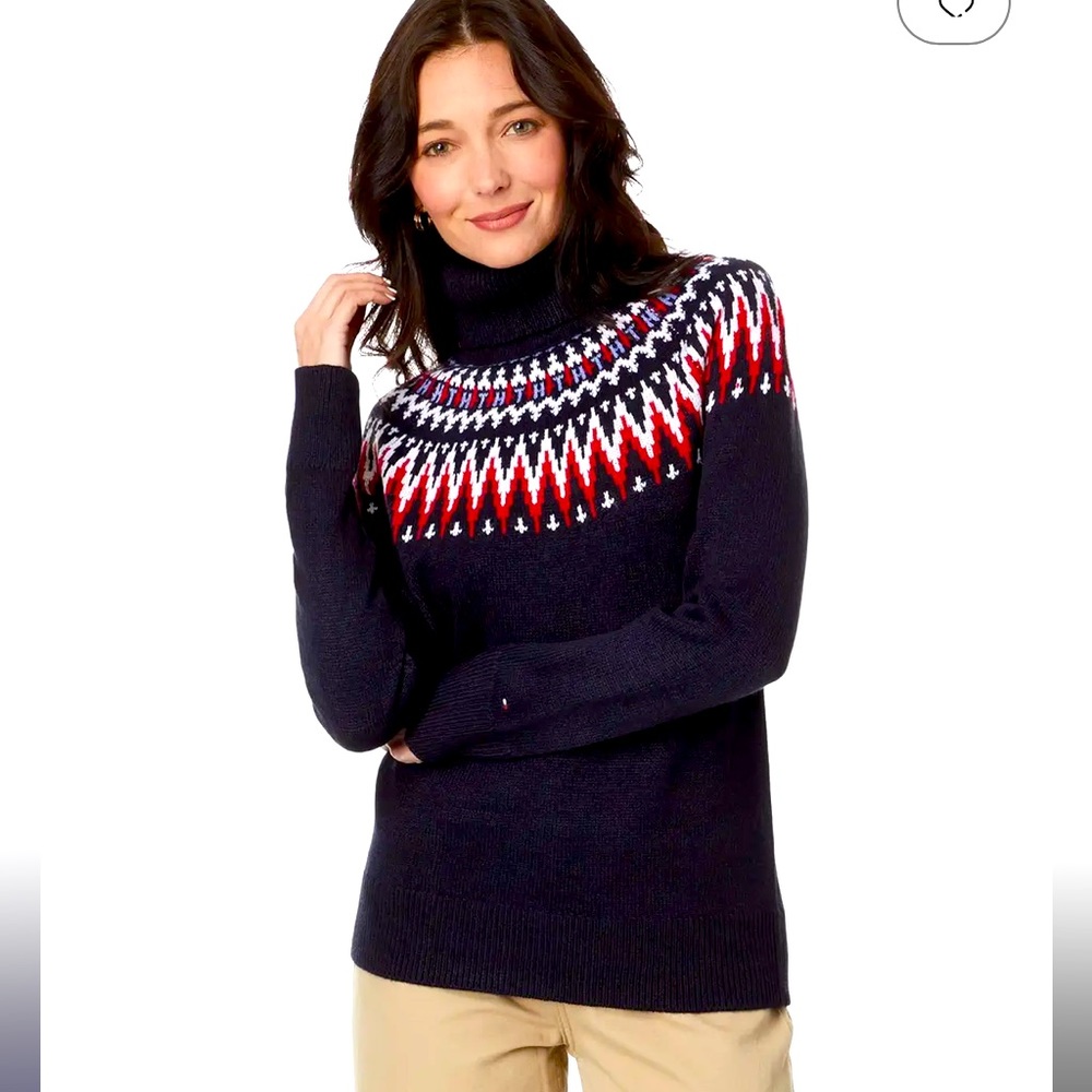 Tommy Hilfiger Chevron Fair Isle turtle neck sweater. Small